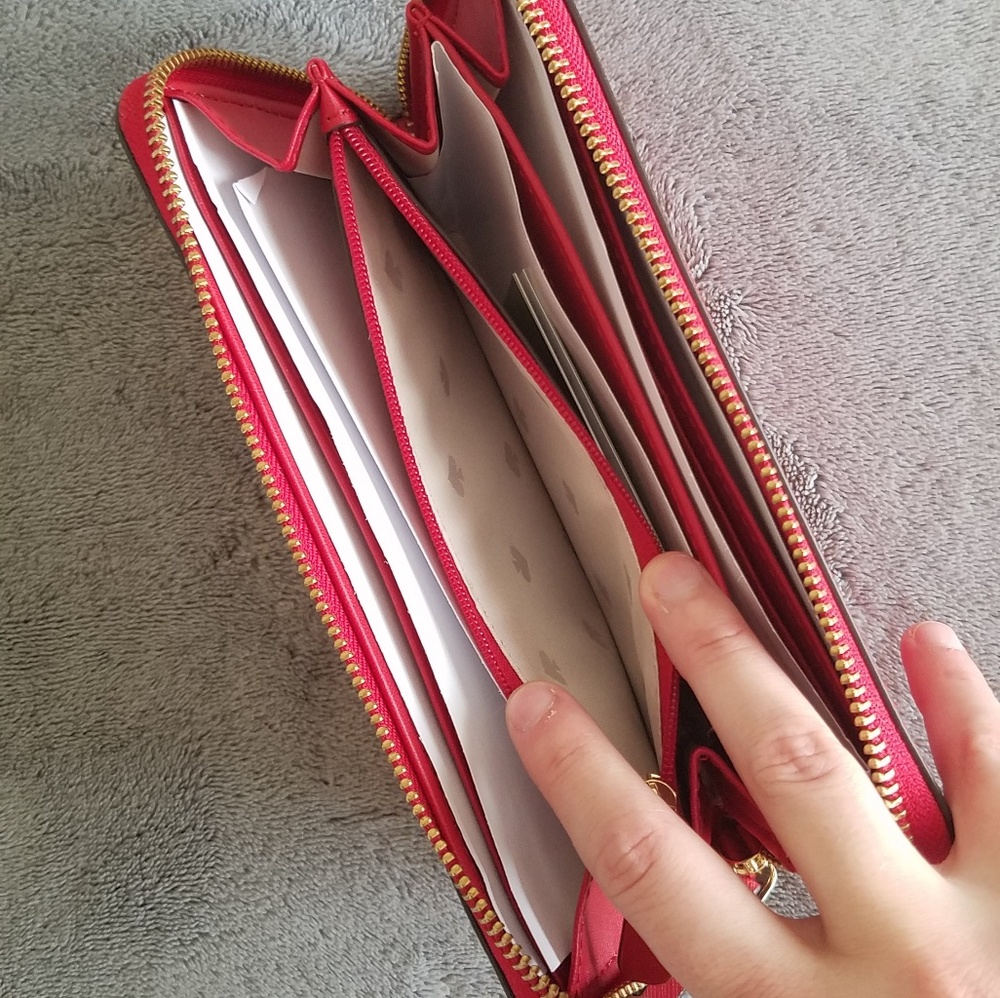 NWT Kate Spade Large Continental Zip Wallet Red - Picture 6 of 7